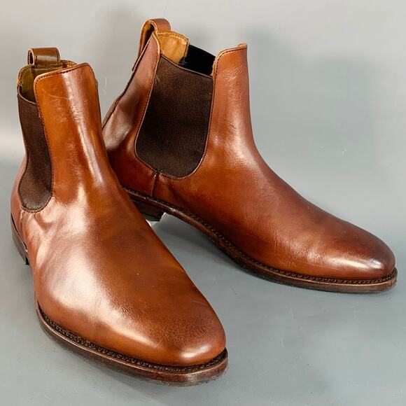 ALLEN EDMONDS Size 11 Liverpool Brown Leather Ankle Chelsea Boots - Picture 1 of 9